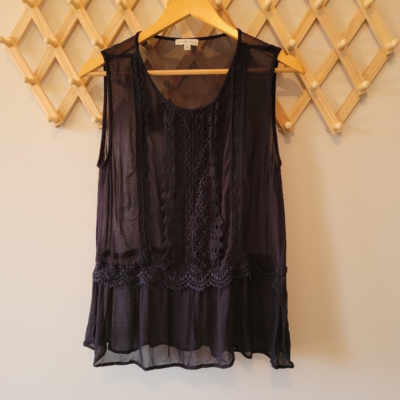 Life & Style Tops - LIFE & STYLE (s12) Boho Black Top